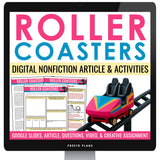Nonfiction Reading Comprehension Digital Article & Activities - Roller Coasters