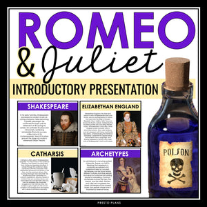 Romeo and Juliet Introduction Presentation - Discussion, Shakespeare, & Context