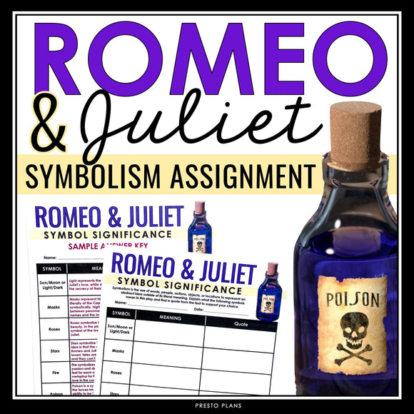 Romeo and Juliet Symbolism Assignment - Analyzing Symbols in Shakespeare's Play