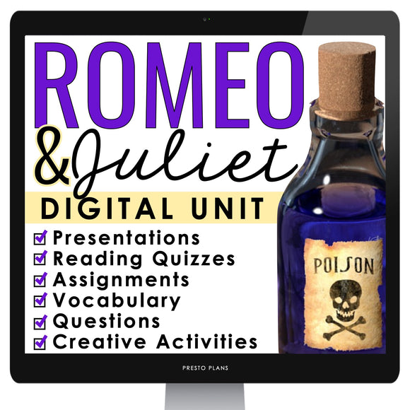 Romeo and Juliet Unit Plan - Complete Digital Drama Unit Shakespeare's Play