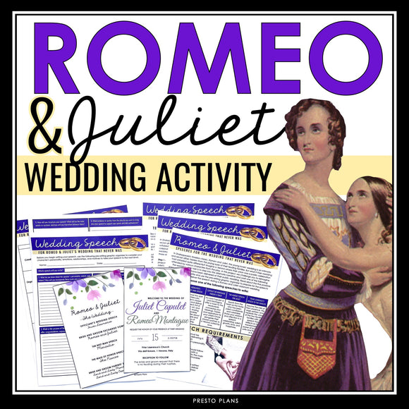 Romeo and Juliet Wedding Activity - Wedding Speeches and Vow Writing Act 2