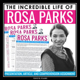 Rosa Parks Biography Article, Slides & Questions - Black History Women's History
