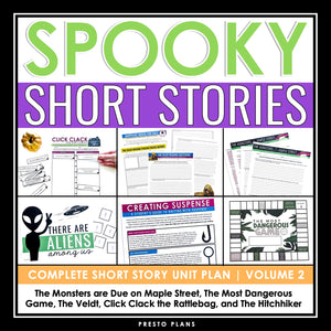 Halloween Short Story Unit Plan - Scary Stories - Lessons & Assignments Volume 2