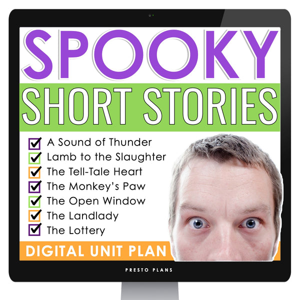 Halloween Short Story Digital Unit Plan - Scary Stories Lessons & Activities