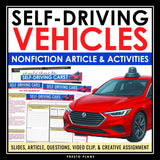 Nonfiction Reading Comprehension Article and Activities - Self-Driving Cars