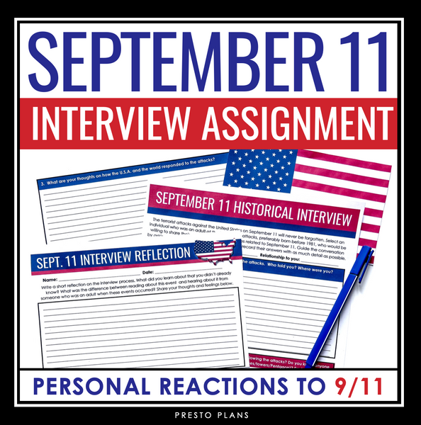 September 11 Assignment - Interview Activity for 9/11 Patriot Day