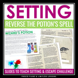 Setting of a Story Presentation & Story Element Escape Room Reading Activity