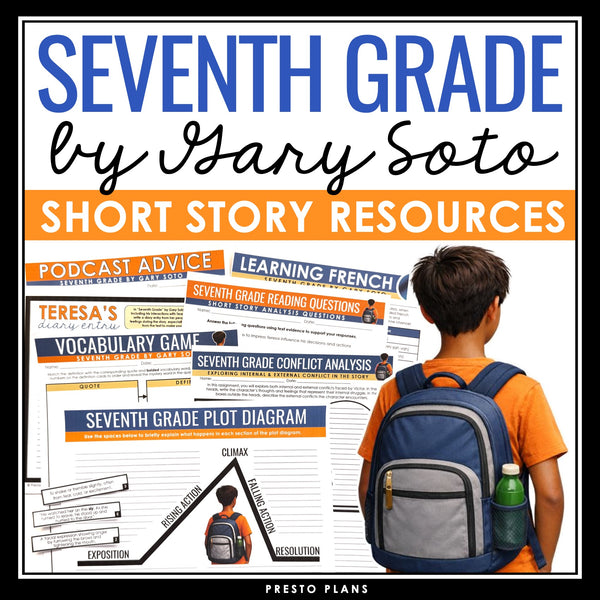 Seventh Grade by Gary Soto Short Story Presentation, Assignments, and Activities