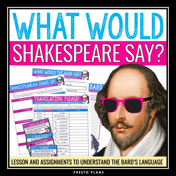 Shakespeare's Language Introduction - Vocabulary Presentation and Fun Activities
