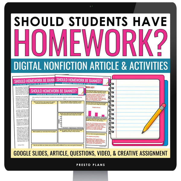 Nonfiction Reading Comprehension Digital Article and Activities - Homework