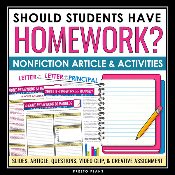 Nonfiction Reading Comprehension Article and Activities - Homework