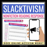 Nonfiction Article and Assignment - Reading Response Activity on Slacktivism