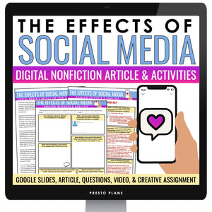 Nonfiction Reading Comprehension Digital Article & Activities - Social Media