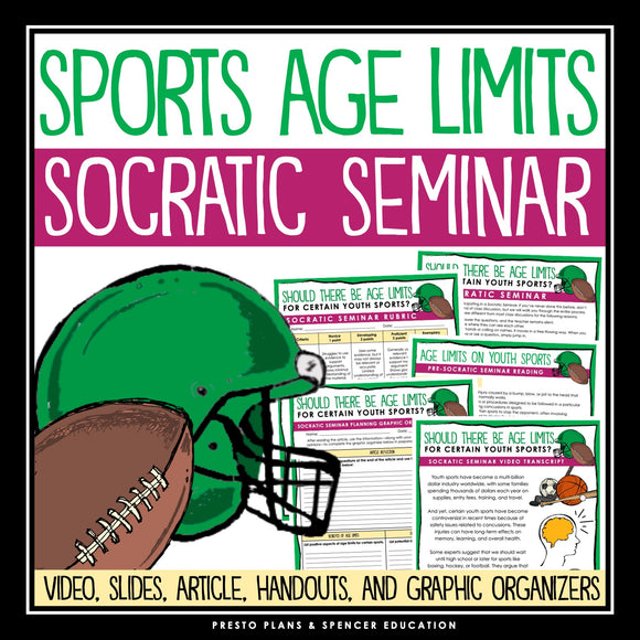 Socratic Seminar - Sports Age Limits Discussion Slides, Organizers, and Handouts