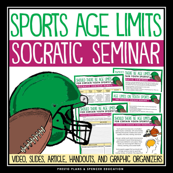 Socratic Seminar - Sports Age Limits Discussion Slides, Organizers, and Handouts