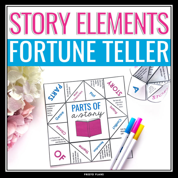Story Elements Paper Fortune Teller Activity - Literary Devices Game