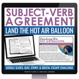 Subject Verb Agreement Grammar Escape Room Digital Activity, Slides, & Quiz