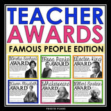 End of the Year Teacher Awards - Famous People School Staff Award Certificates