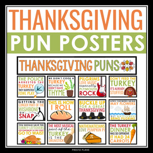 Thanksgiving Pun Posters - Funny Classroom Bulletin Board Decor for Thanksgiving