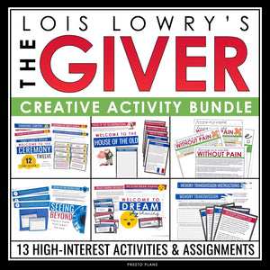The Giver Activity Bundle - Creative Activities and Assignments for the Novel