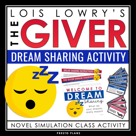 The Giver Activity - Dream Sharing Class Simulation Novel Interactive Activity