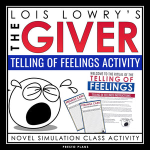 The Giver Activity - The Telling of Feelings Ceremony Novel Simulation Activity