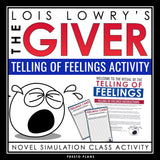 The Giver Activity - The Telling of Feelings Ceremony Novel Simulation Activity