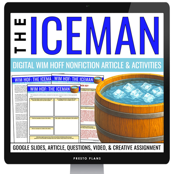 Nonfiction Reading Comprehension Digital Article & Activities - Wim Hof Iceman