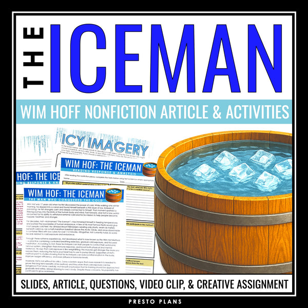 Nonfiction Reading Comprehension Article and Activities - Wim Hof The Iceman