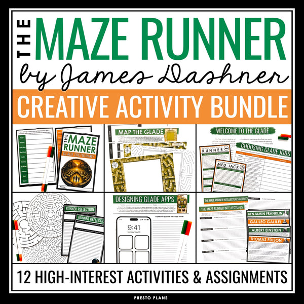 The Maze Runner Activity Bundle - Creative Novel Activities and Assignments