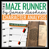 The Maze Runner Character Analysis Activity - Track Characters Graphic Organizer