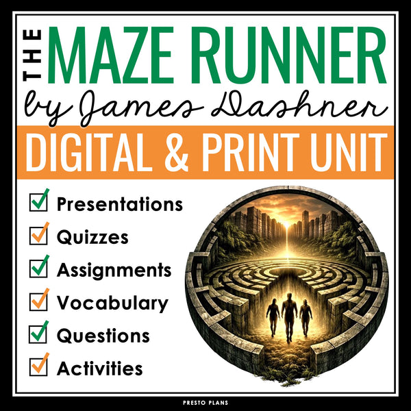 The Maze Runner Unit Plan - Novel Study Reading Unit - Digital Print Bundle