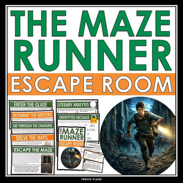 The Maze Runner Escape Room Activity - Breakout Review for James Dashner's Novel