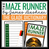 The Maze Runner Vocabulary Activity - Glade Terms Dictionary Novel Assignment