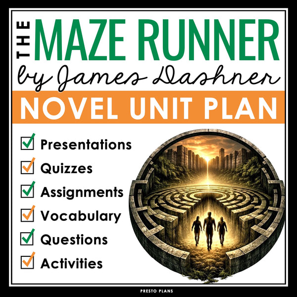 The Maze Runner Unit Plan - James Dashner Novel Study Reading Unit