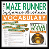 The Maze Runner Vocabulary Booklet, Presentation, and Answer Key