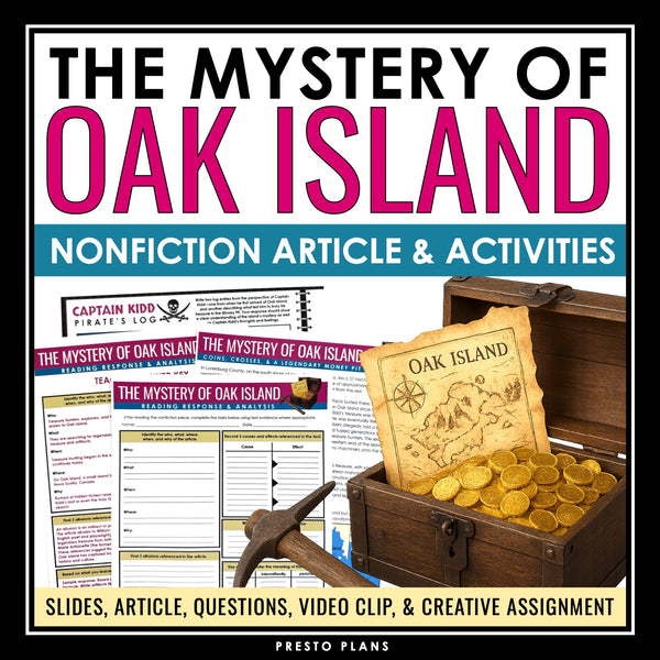 Oak Island Mystery Nonfiction Reading Comprehension Article and Activities