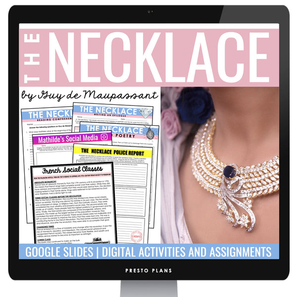 The Necklace by Guy De Maupassant - Digital Short Story Slides and Activities