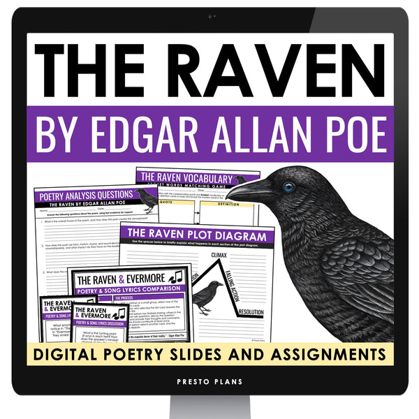 The Raven by Edgar Allan Poe Digital Poetry Lesson, Assignments, and Activities