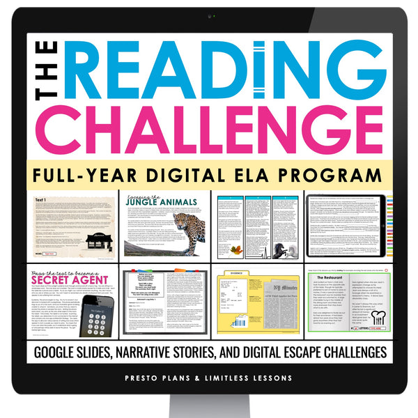 Reading Challenge Digital Program - Reading Lessons & Escape Room Games