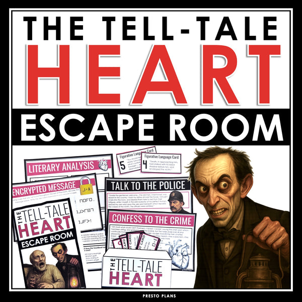 The Tell-Tale Heart Escape Room Activity - Breakout Game for Edgar Allan Poe Short Story