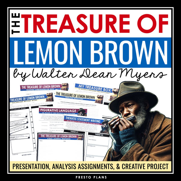 The Treasure of Lemon Brown by Walter Dean Myers Short Story Slides & Activities
