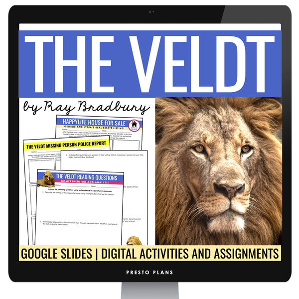 The Veldt by Ray Bradbury Short Story Slides & Digital Assignments & Activities