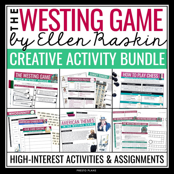 The Westing Game Activity Bundle - Creative Novel Activities and Assignments