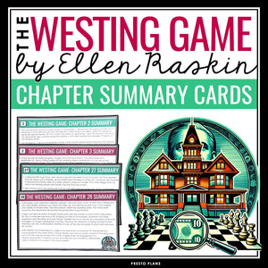 The Westing Game Chapter Summaries - Plot Summary Cards for Ellen Raskin's Novel