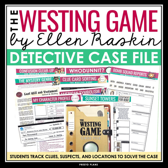 The Westing Game Detective Case File - Novel Study Creative Activities Bundle