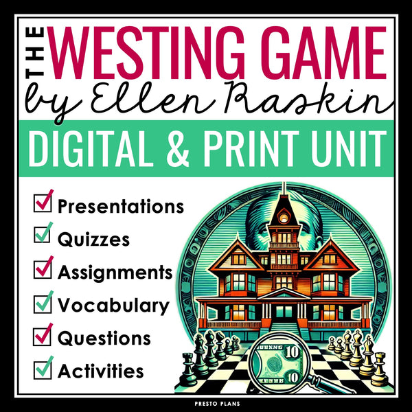The Westing Game Unit Plan - Novel Study Reading Unit - Digital Print Bundle