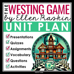 The Westing Game Unit Plan - Ellen Raskin  Novel Study Reading Unit