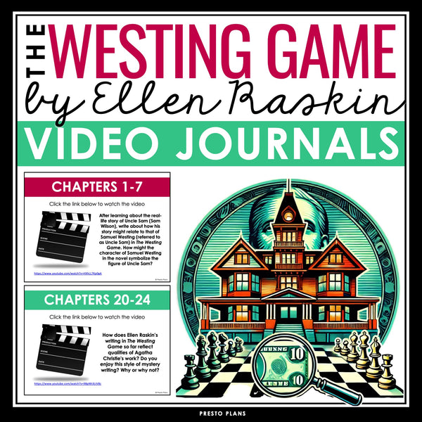The Westing Game Writing Prompts - Video Clips and Journal Writing Topics