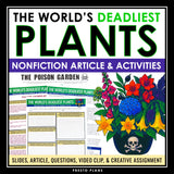 Nonfiction Reading Comprehension Article and Activities - Deadliest Plants